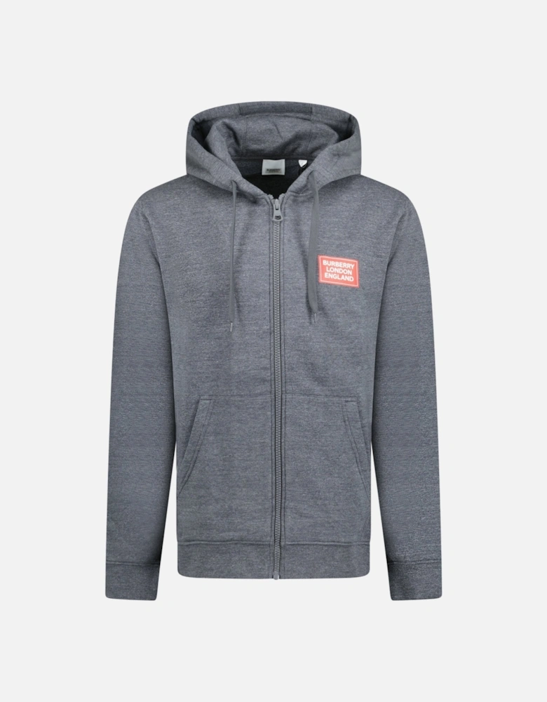 'Hove' Logo Hoodie Zip Sweatshirt Grey