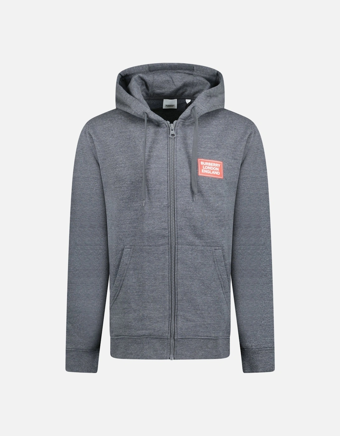 'Hove' Logo Hoodie Zip Sweatshirt Grey, 4 of 3