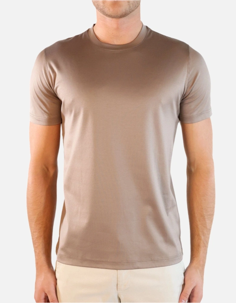 Mercerized Cotton T-Shirt Taupe