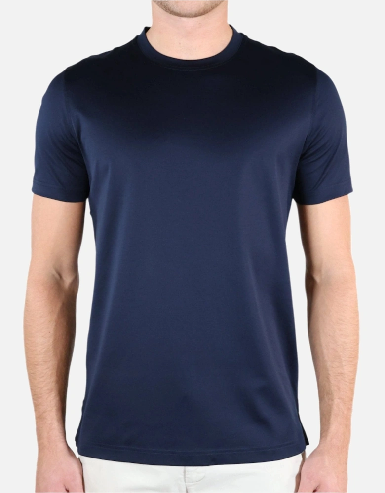 Mercerized Cotton T-Shirt Navy