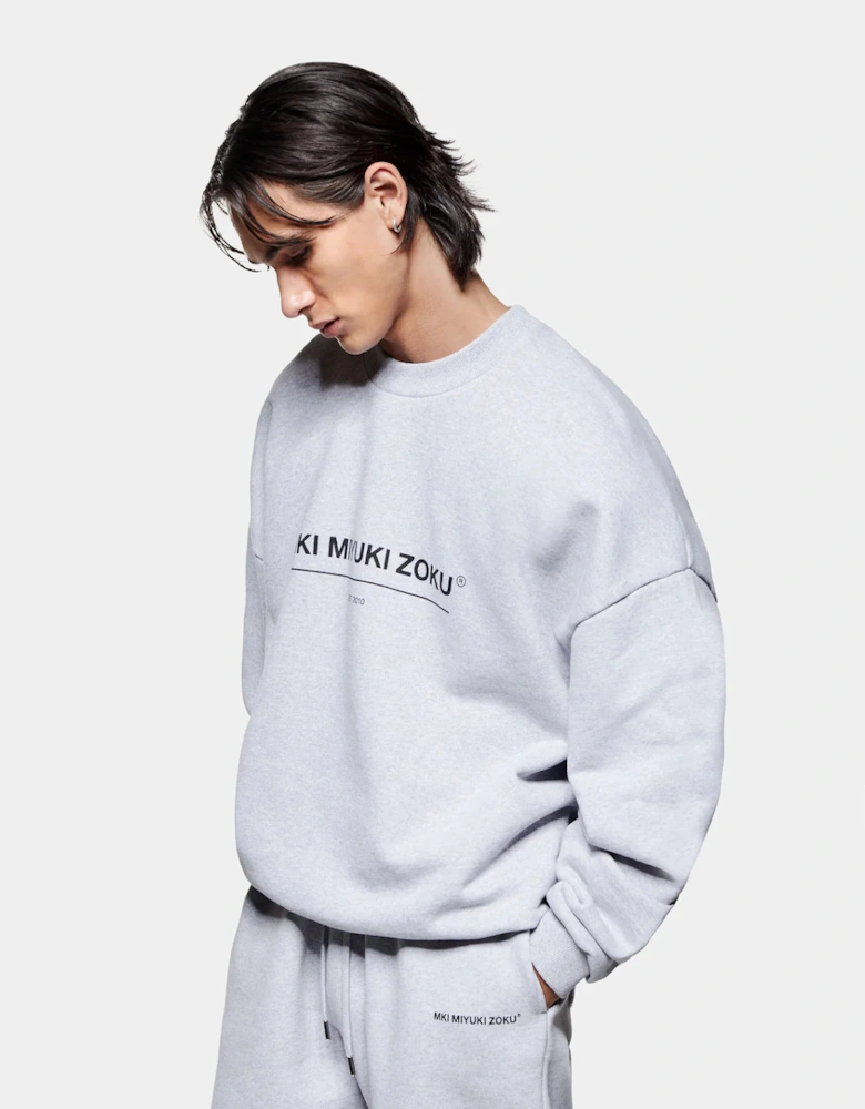 Oversized Linear Crewneck Sweatshirt