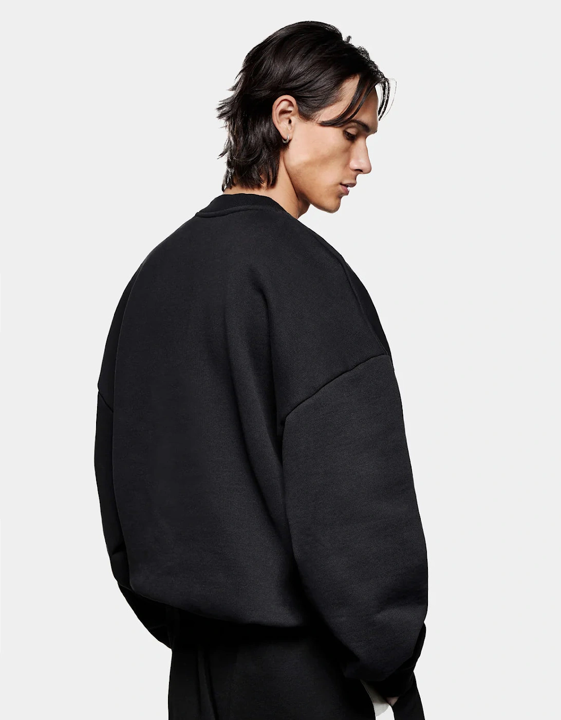 Oversized Linear Crewneck Sweatshirt