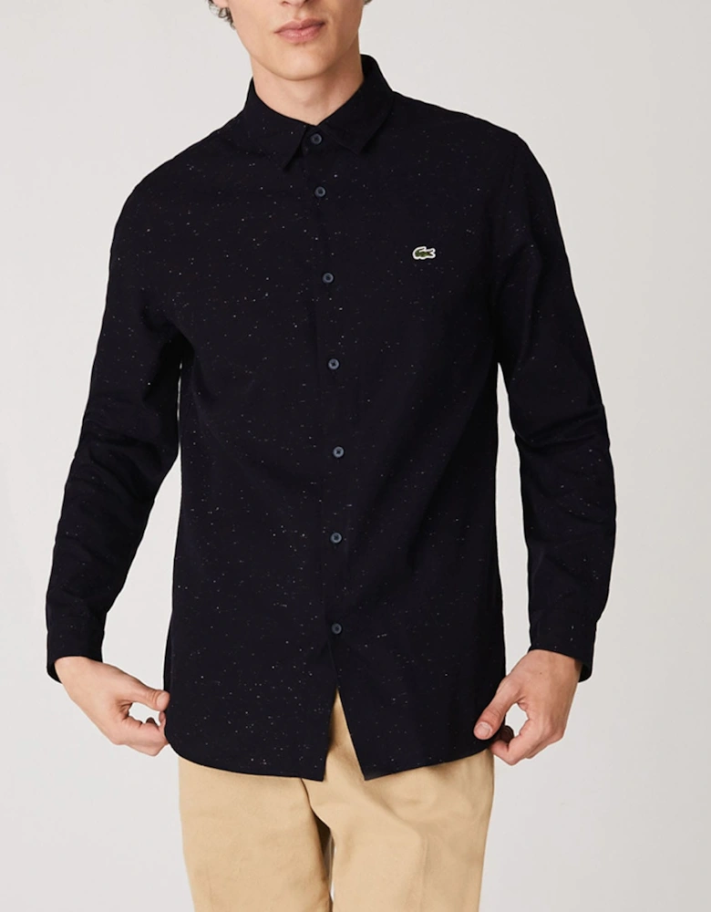 Slim Fit Flamed Cotton Shirt