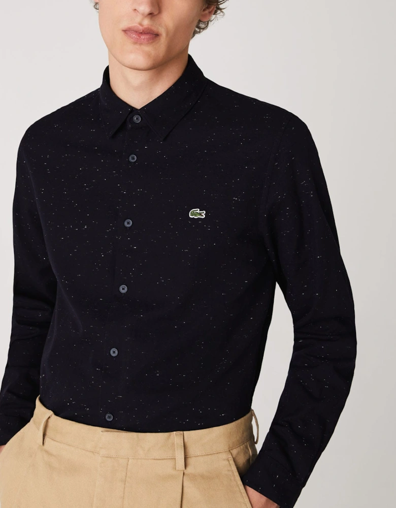 Slim Fit Flamed Cotton Shirt