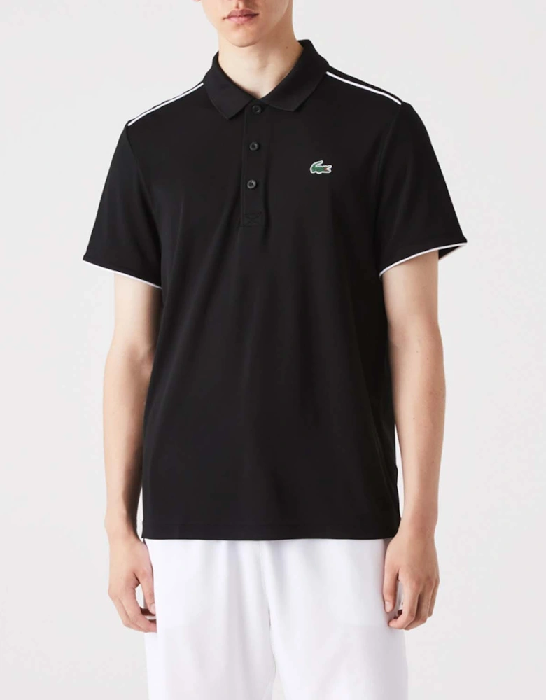 Contrast Piping Breathable Piqué Polo Shirt