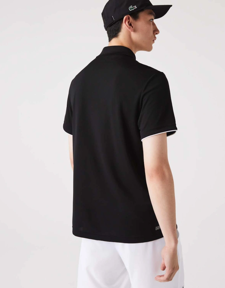 Contrast Piping Breathable Piqué Polo Shirt