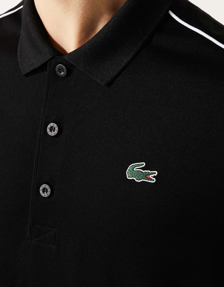 Contrast Piping Breathable Piqué Polo Shirt