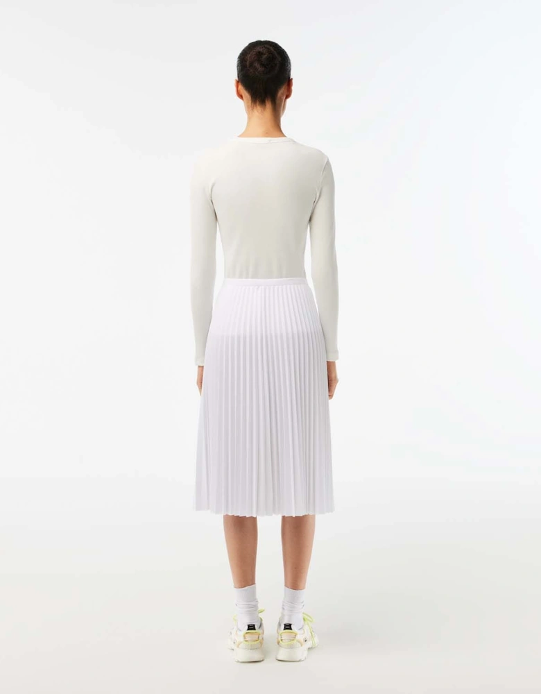 Elastic Waist Fluid Pleated Midi Skirt - Elastic Waist Fluid Pleated Skirt