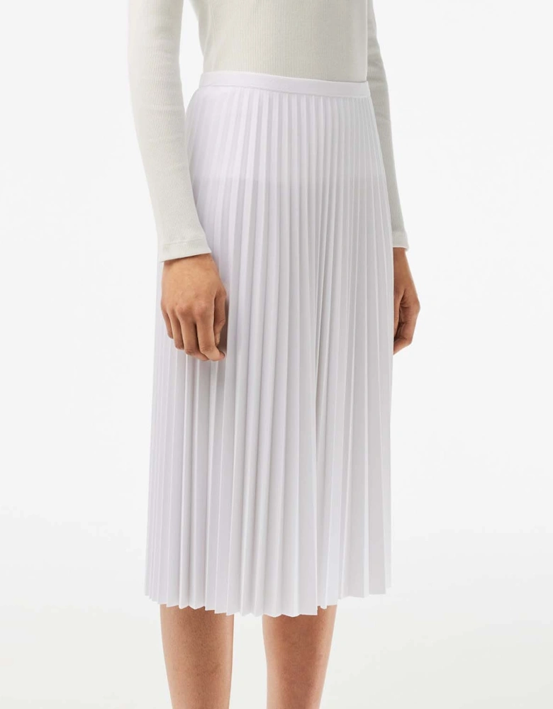 Elastic Waist Fluid Pleated Midi Skirt - Elastic Waist Fluid Pleated Skirt