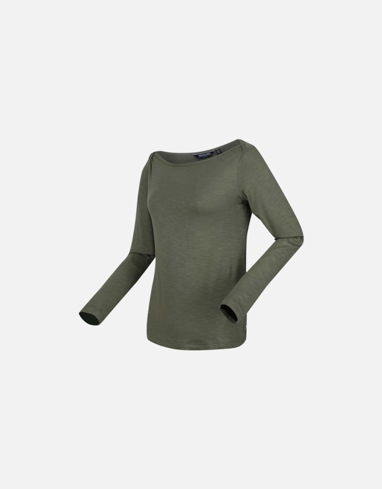 Lakeisha Boat Neck Long Sleeve Top