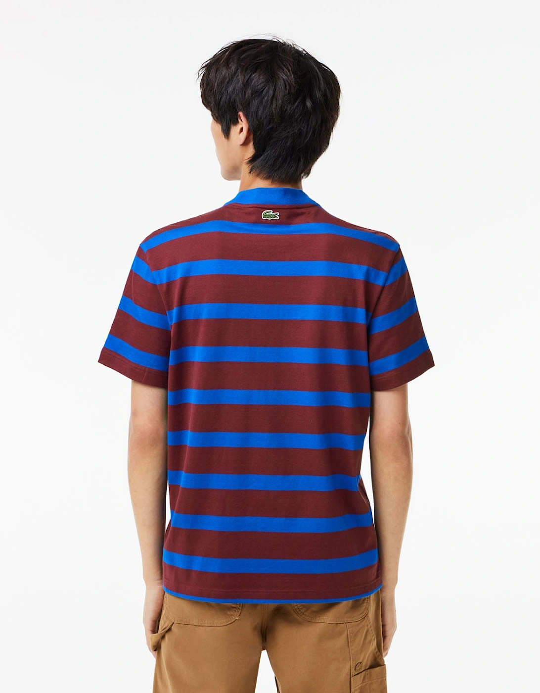 Striped 3D Print Cotton T-Shirt