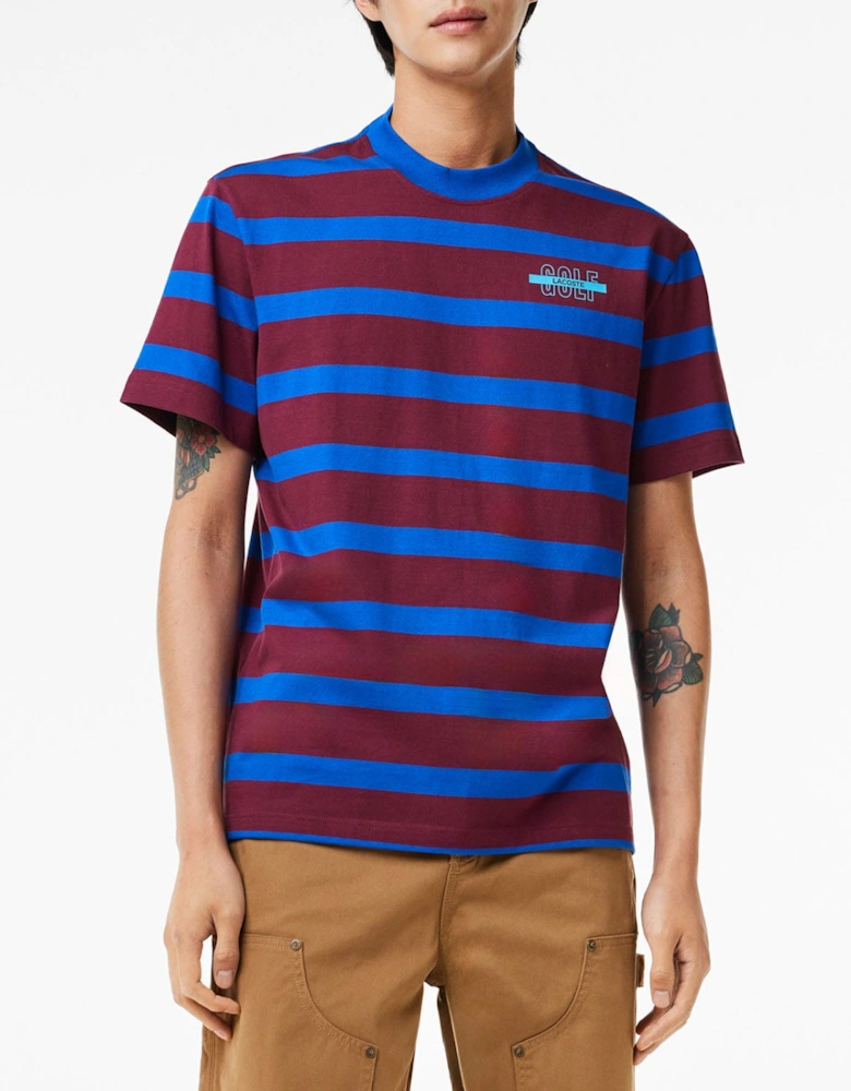 Striped 3D Print Cotton T-Shirt