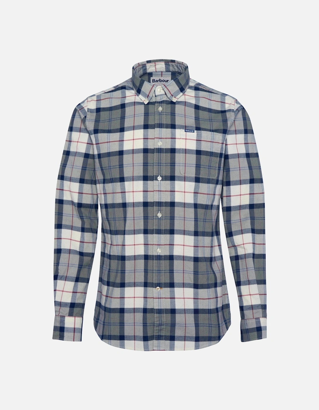 Lewis Tailored Long Sleeve Check Shirt - Bleached Pine Tartan