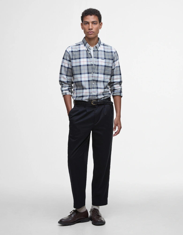 Lewis Tailored Long Sleeve Check Shirt - Bleached Pine Tartan