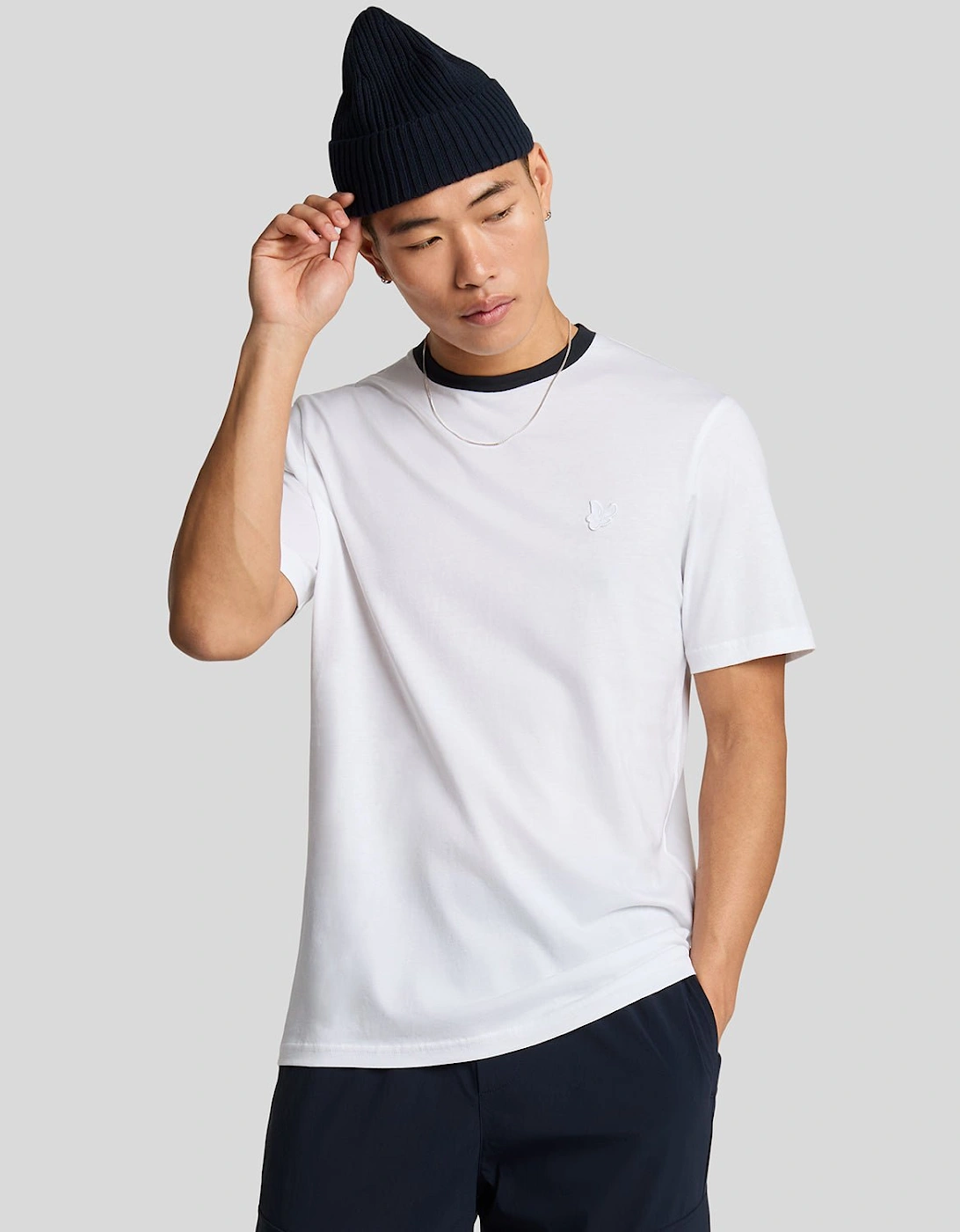 Lyle And Scott Men's Contrast Collar Superfine T-Shirt - White - Size: 40/Regular