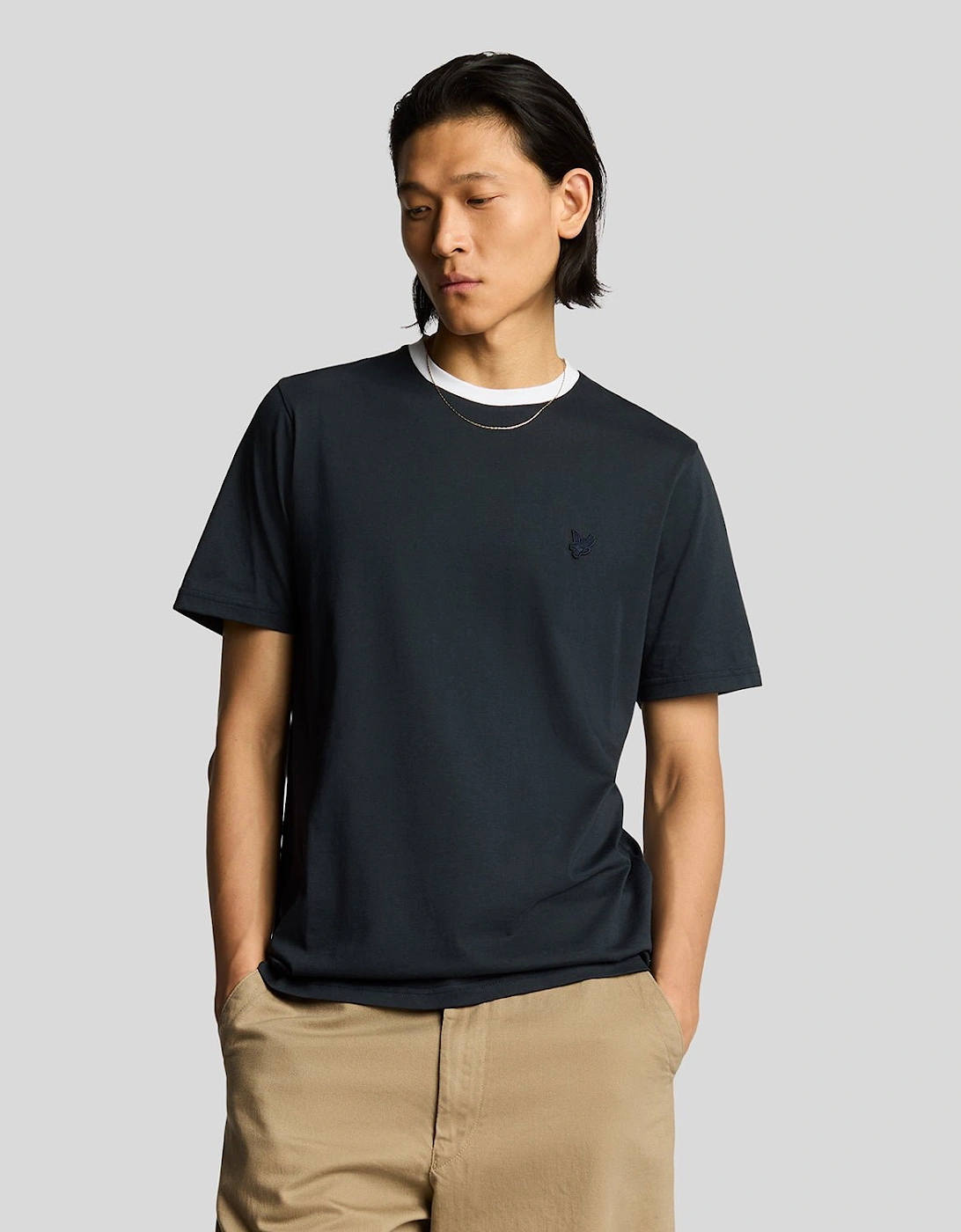 Lyle And Scott Men's Black Superfine Cotton Contrast T-Shirt - : 40 L