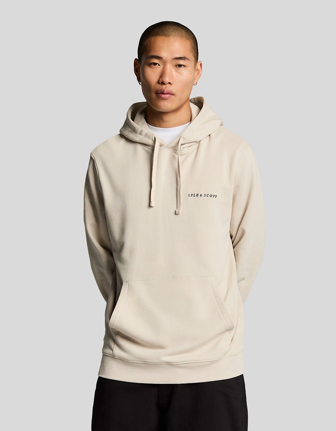 Lyle And Scott Men's Tan Loopback Embroidered Hoodie - : 42/Regular Xl