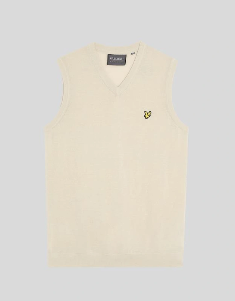 Golf Merino Blend Knitted V-Neck Vest