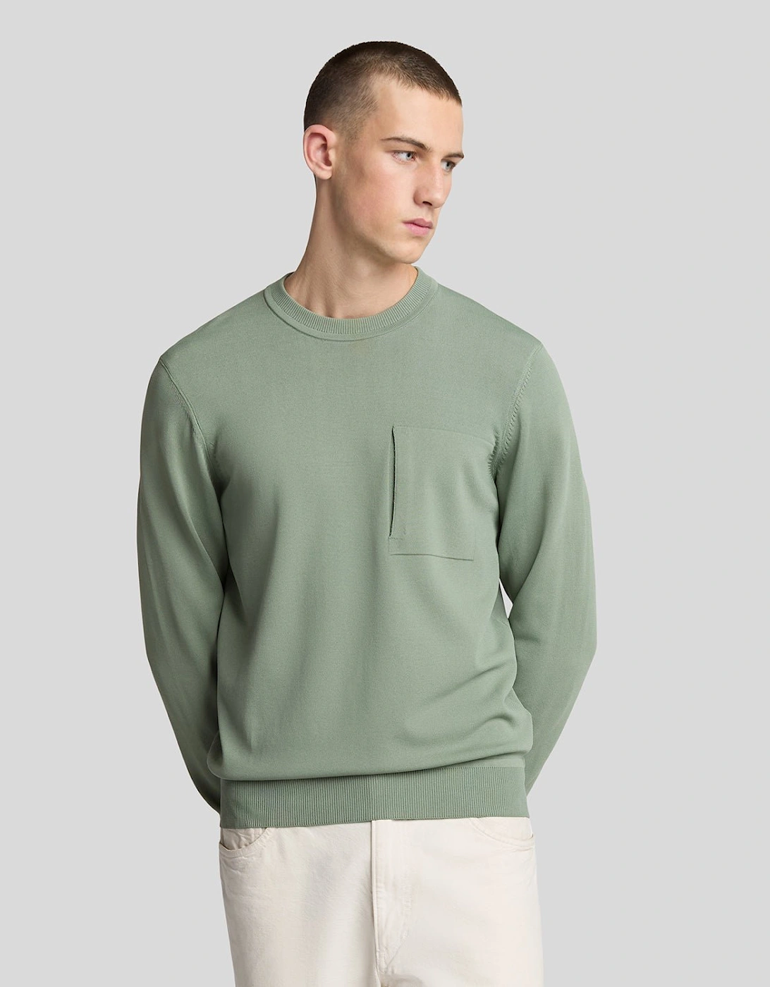 Lyle And Scott Men's Tan Cargo Crew Neck Jumper - : 38/Regular M