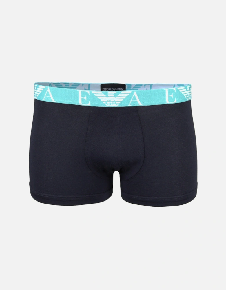 3-Pack Bold Monogram Boxer Trunks, Armani Blue