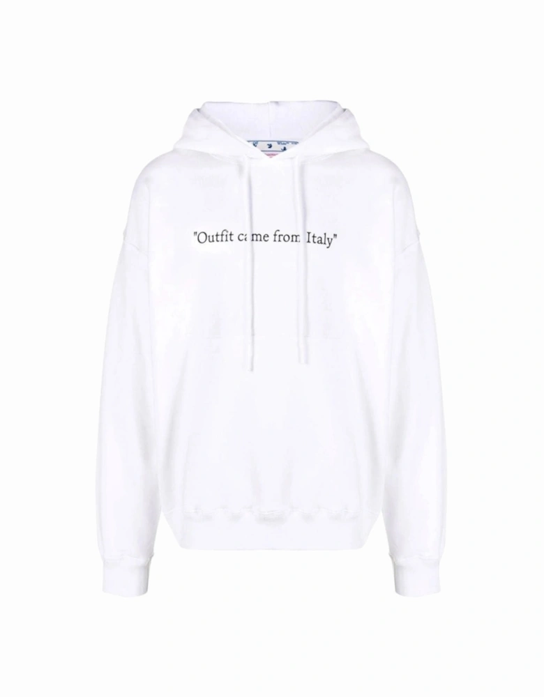 From Italy Design White Skate Fit Hoodie