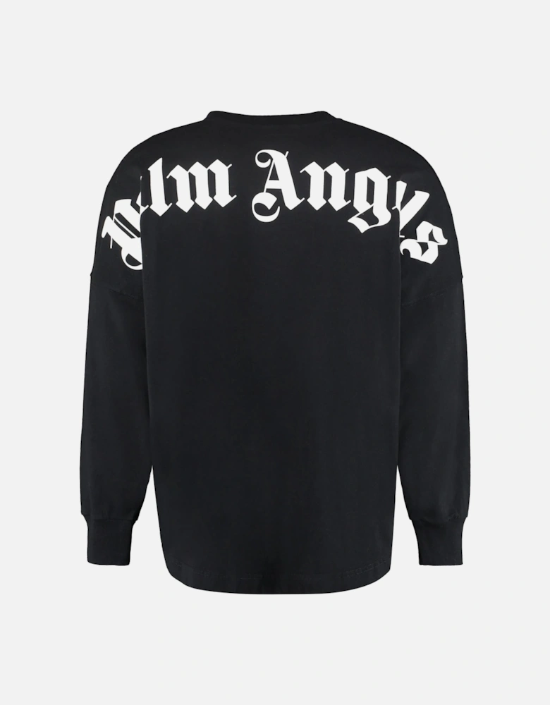 Classic Logo Print Long Sleeved T-Shirt in Black