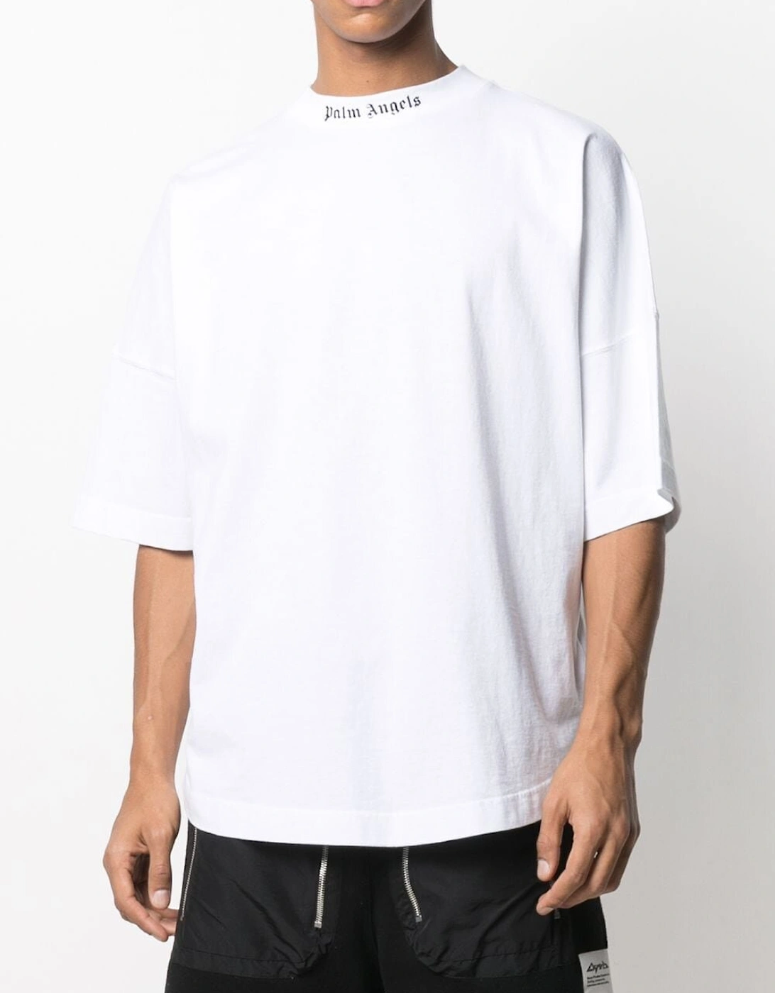 Oversized Mock Neck T-shirt in White