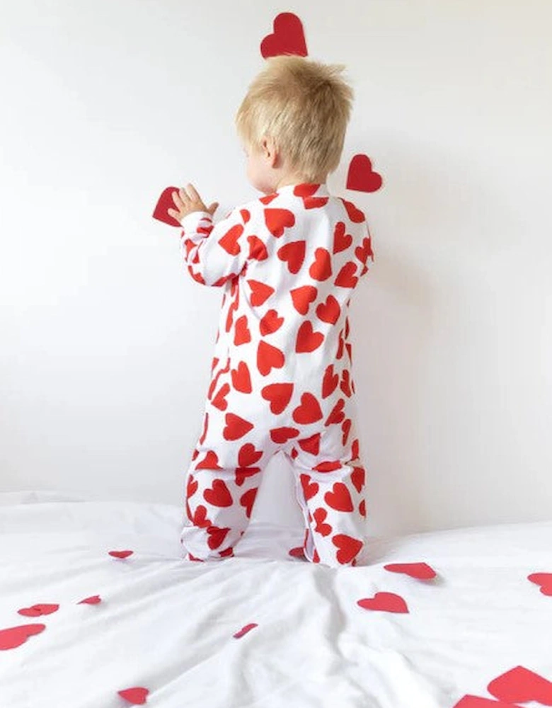 Love Heart cotton sleepsuit