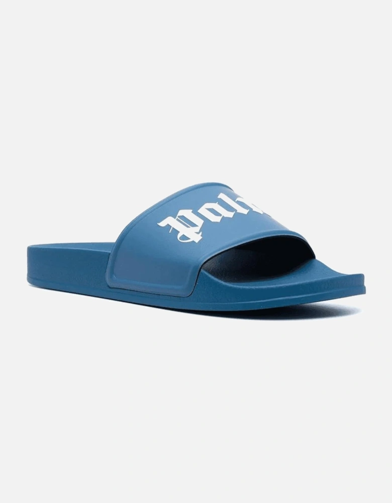 Logo Embossed Sliders in Blue