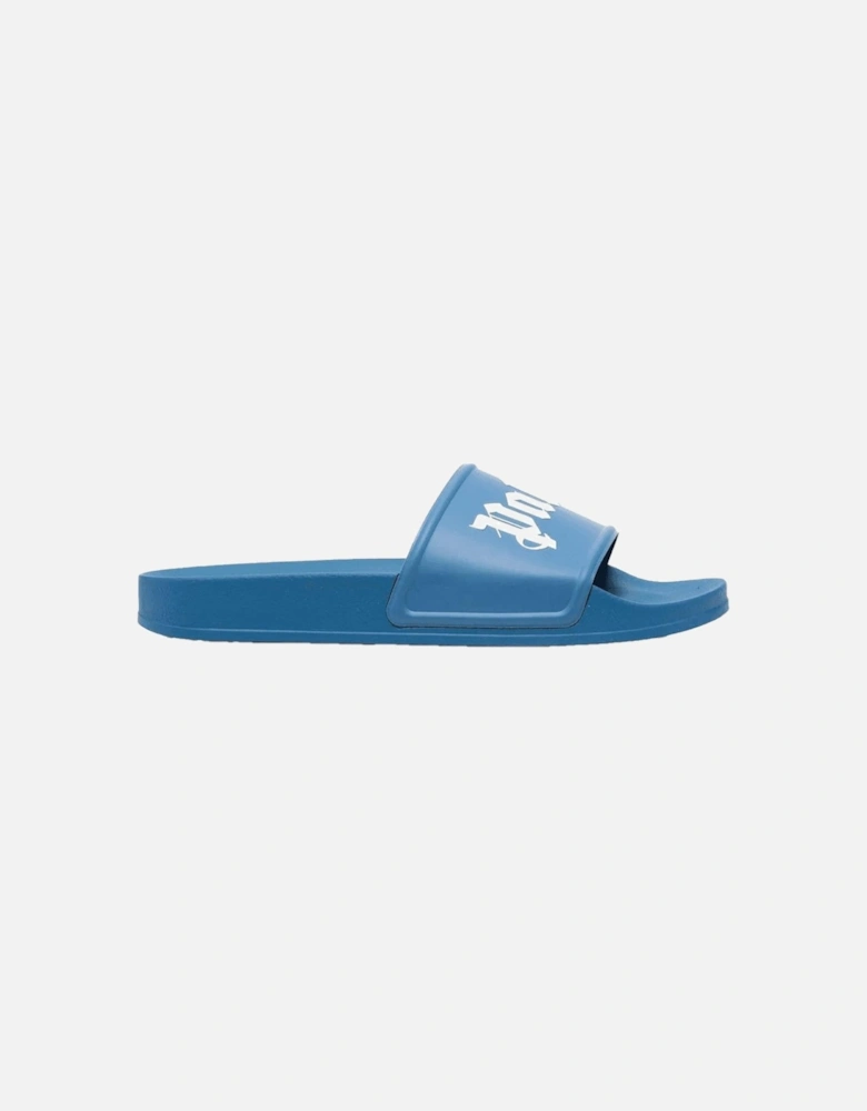 Logo Embossed Sliders in Blue