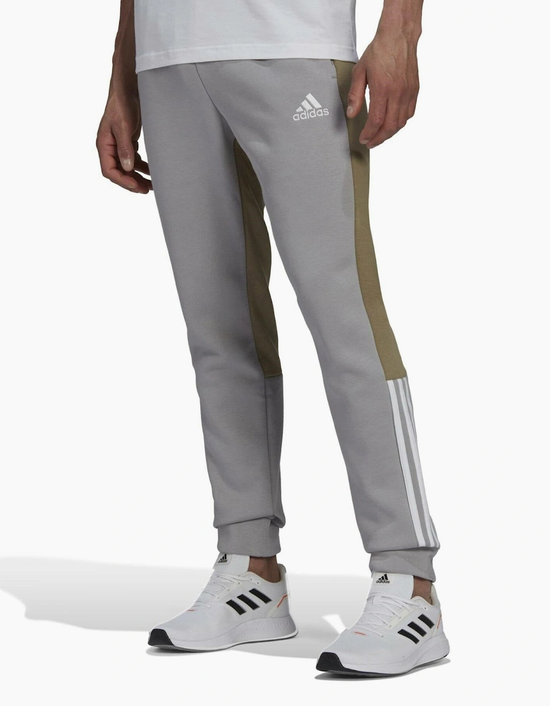 Men's Adidas Ess Colourblock Fleece Pant - Grey - Size: 33/32/32