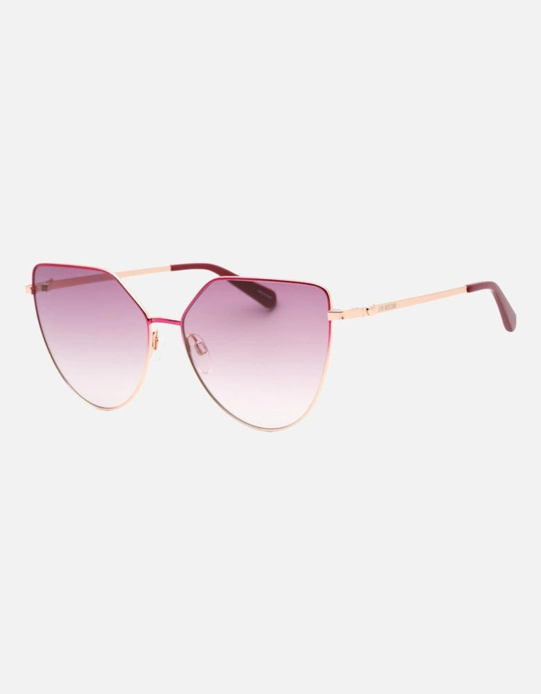 Fuchsia Pink Lens Rose Gold Frame Sunglasses