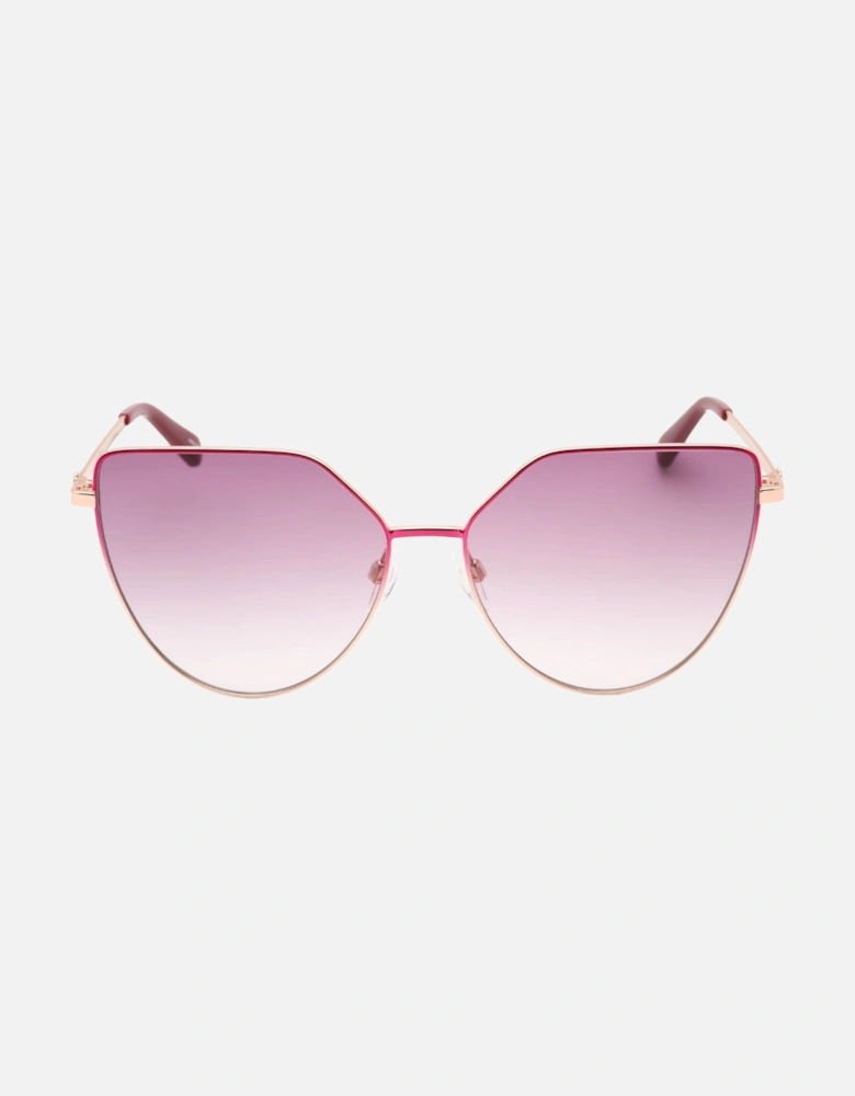 Fuchsia Pink Lens Rose Gold Frame Sunglasses