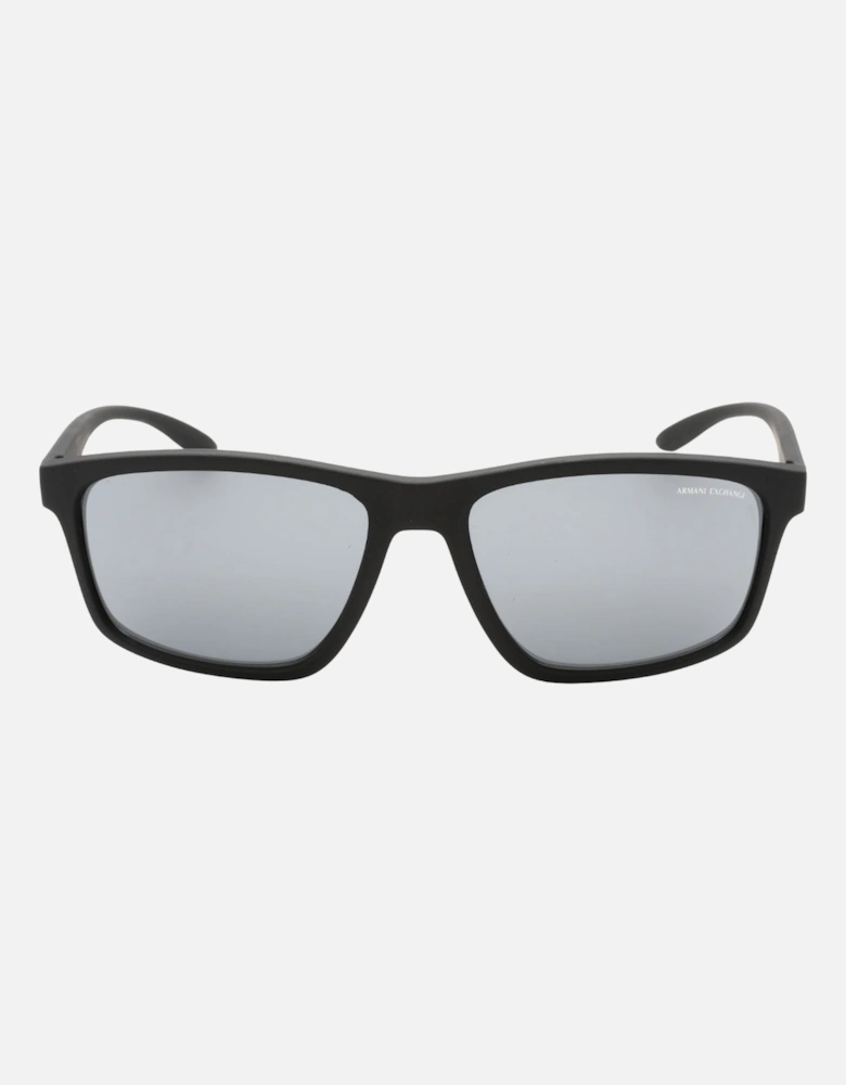 Light Grey Mirrored Lens Black Sunglasses