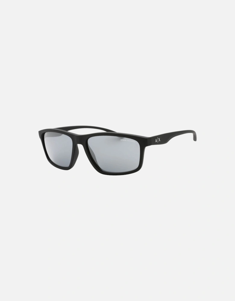 Light Grey Mirrored Lens Black Sunglasses