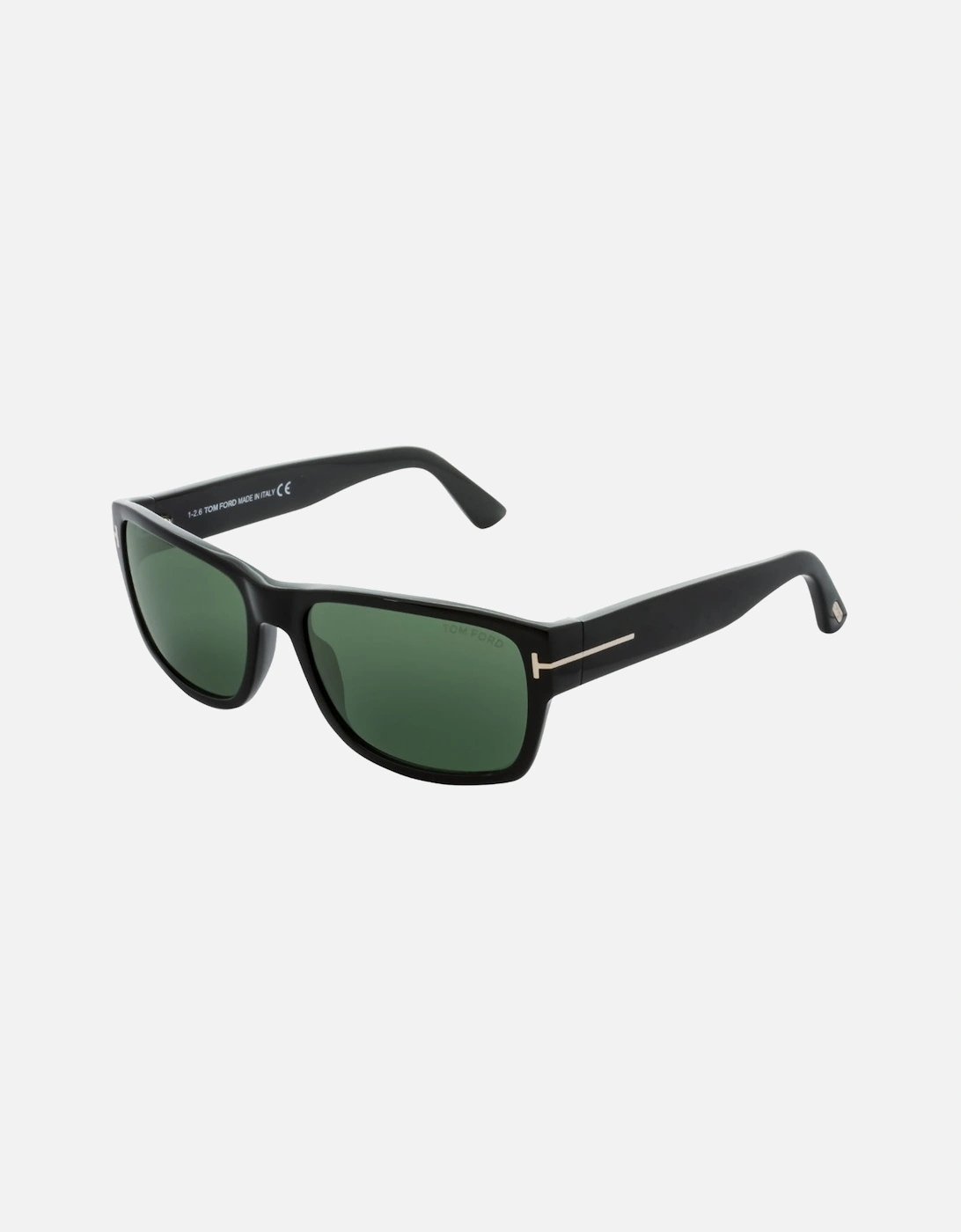 Green Lens Shiny Black Sunglasses