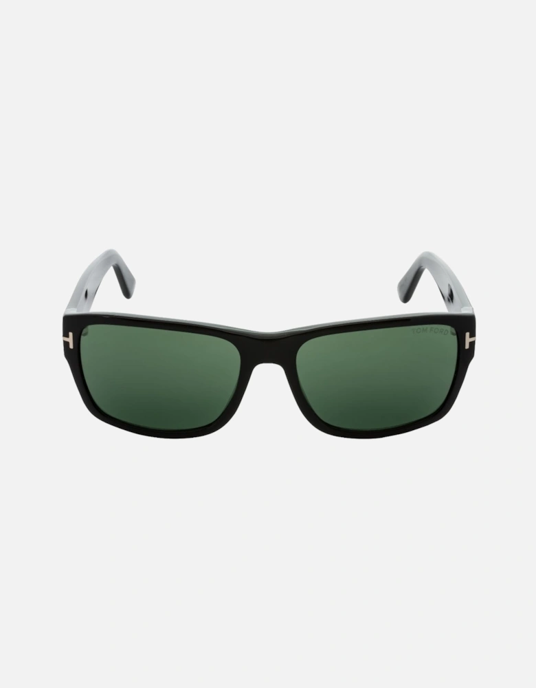 Green Lens Shiny Black Sunglasses