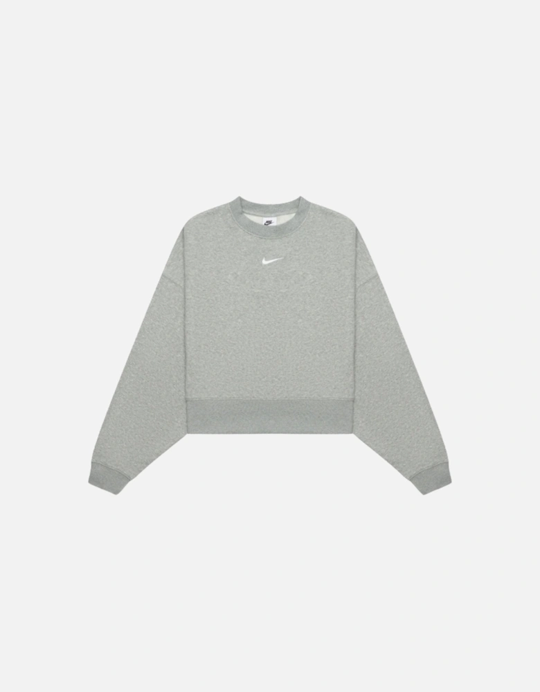 Small Swoosh Logo Plain Grey Sweatshirt