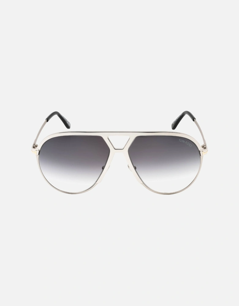 Gradient Smoke Lens Shiny Palladium Silver Sunglasses