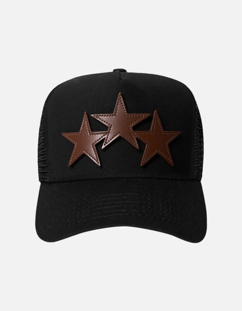 Three Star Black Trucker Hat