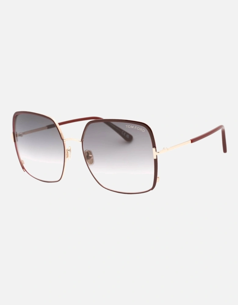 Gradient Blue Lens Shiny Bordeaux Sunglasses