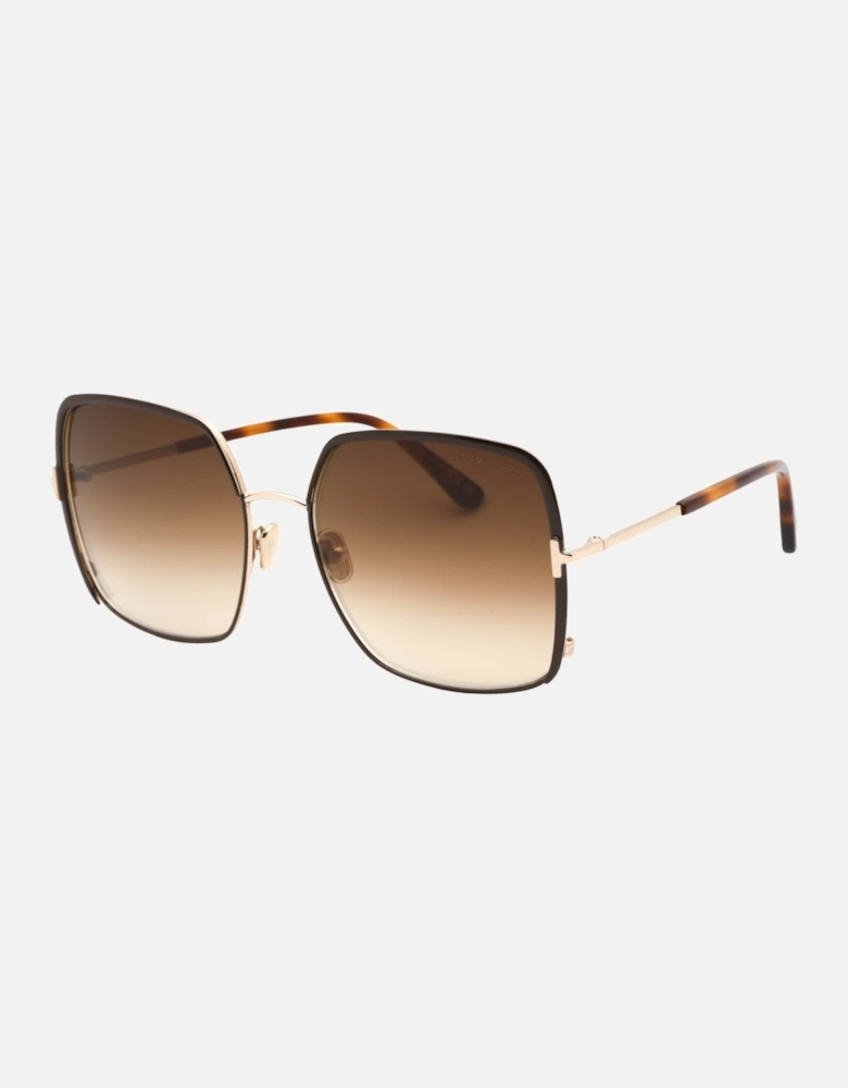 Gradient Brown Lens Shiny Dark Brown Sunglasses