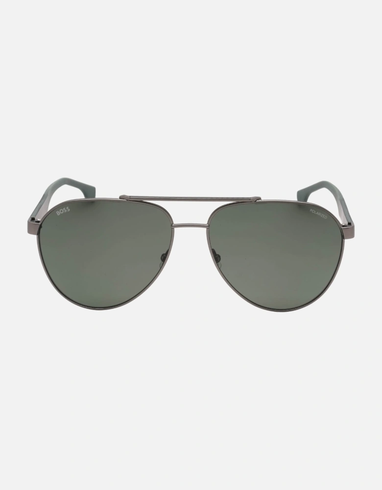 Grey Green Polarized Lens Matte Ruthenium Sunglasses