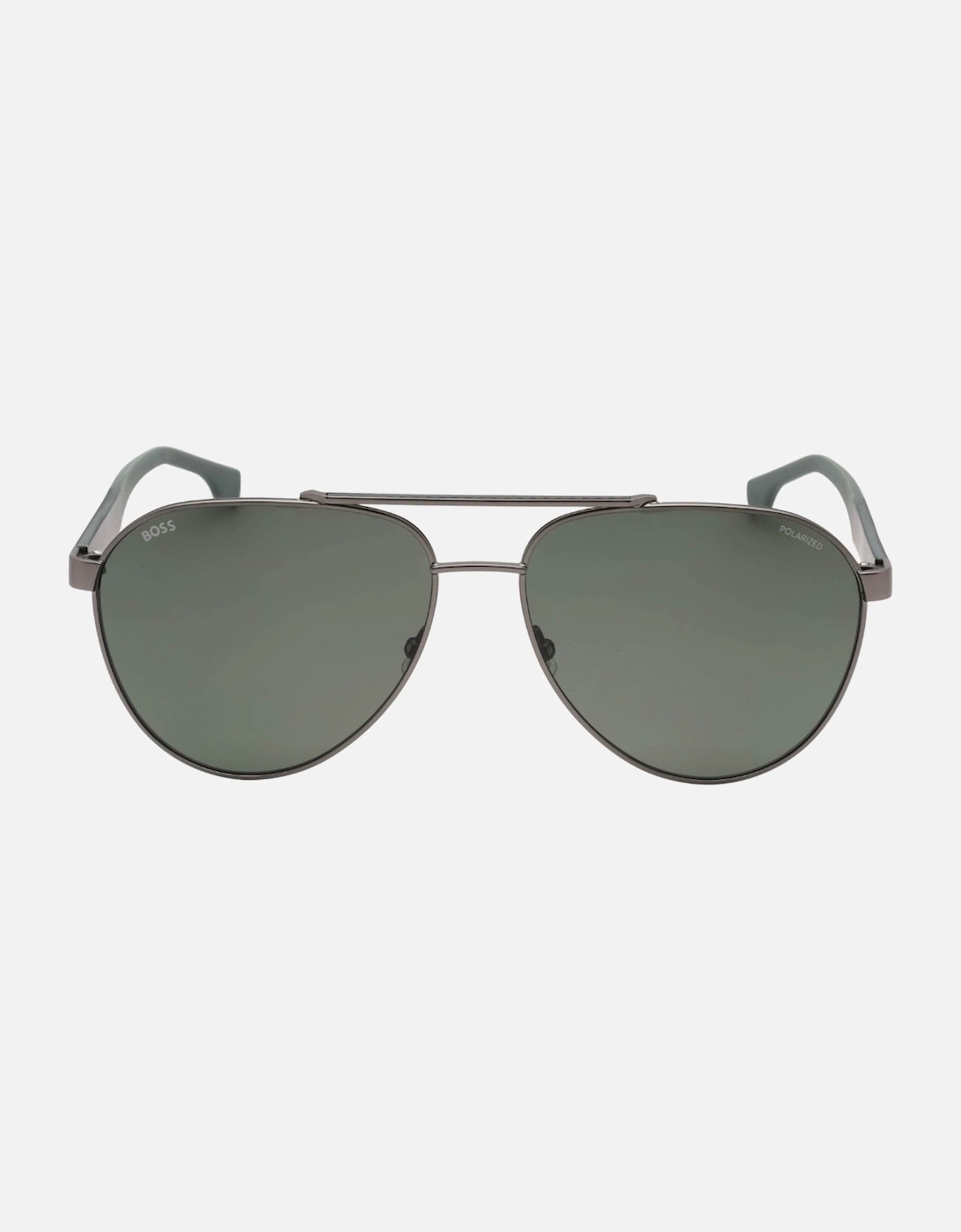 Grey Green Polarized Lens Matte Ruthenium Sunglasses, 3 of 2