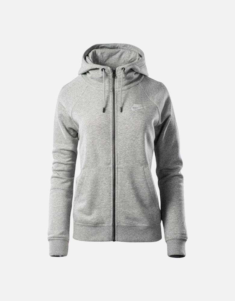 Swoosh Logo Hooded Grey Zip-Up Hoodie