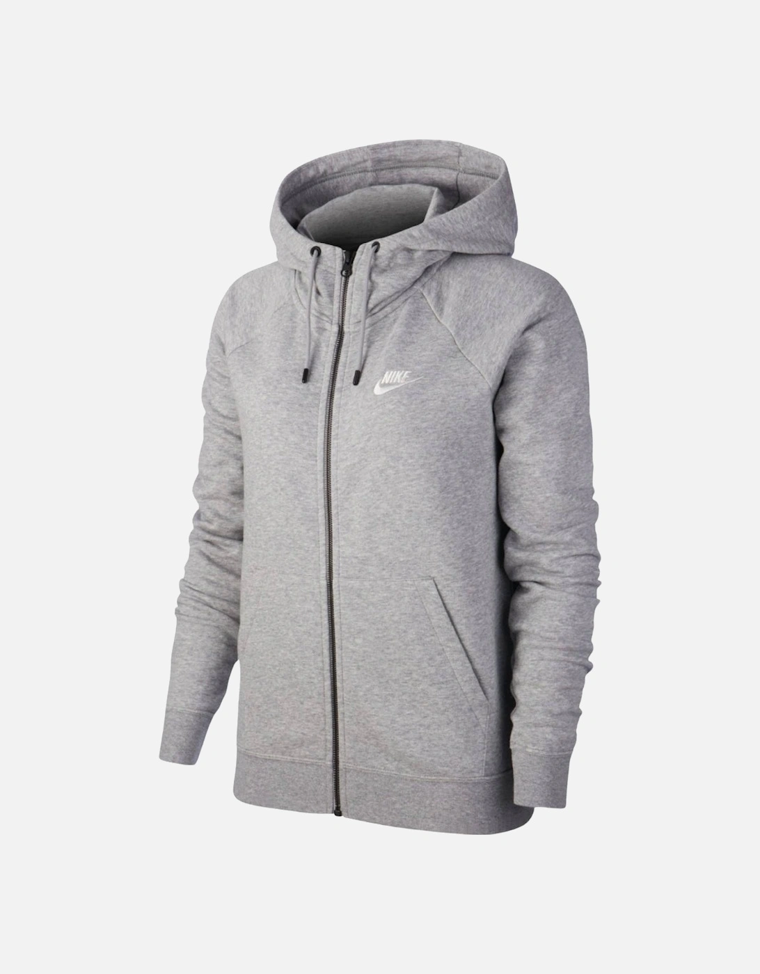 Swoosh Logo Hooded Grey Zip-Up Hoodie