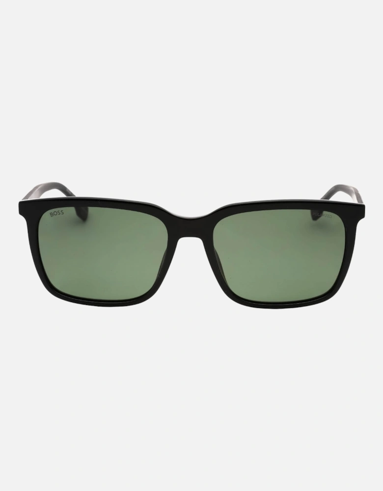 Green Polarized Lens Black Sunglasses