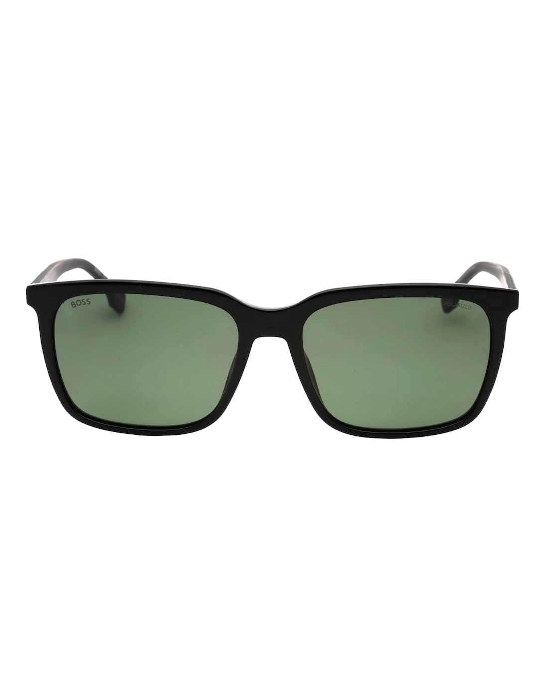 Men's Hugo Boss Green Polarized Lens Black Sunglasses - Size: ONE size