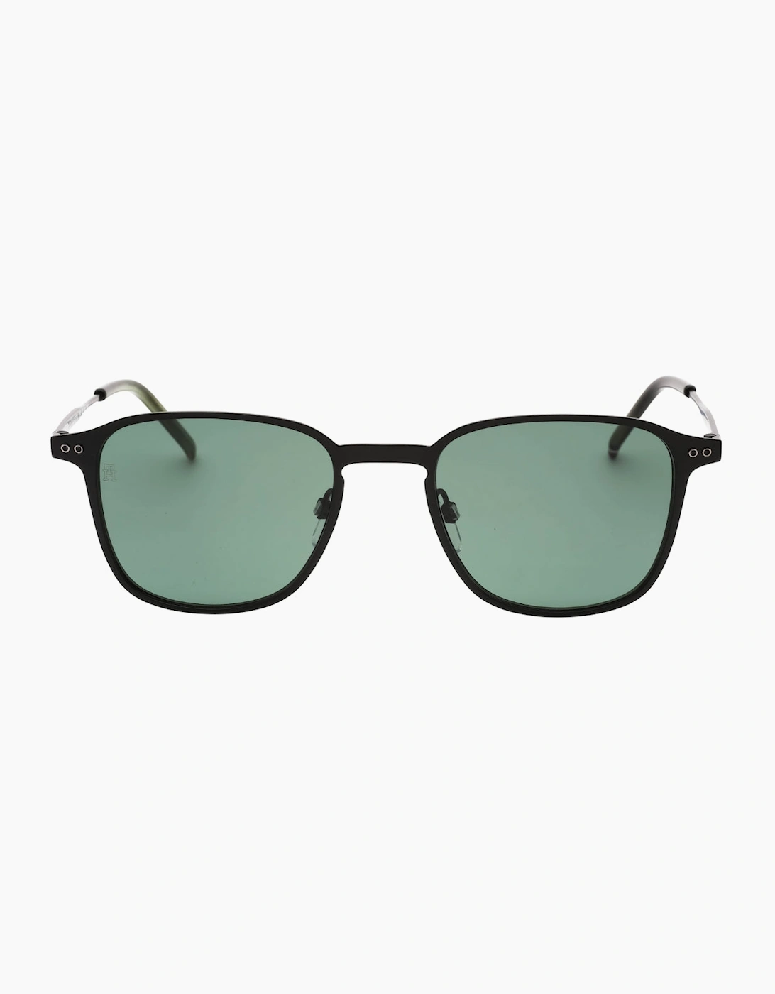 Men's Tommy Hiliger Green Lens Matte Black Sunglasses - Size: ONE size