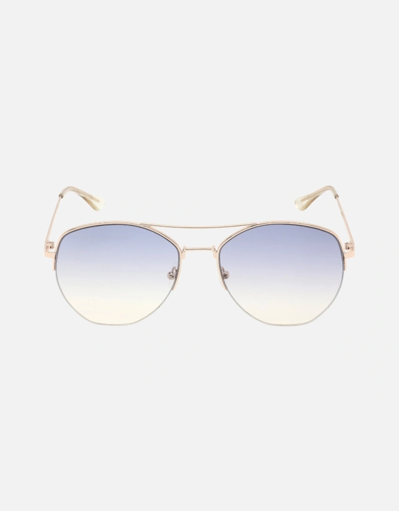 Navy Gradient Lens Gold Sunglasses